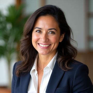 Dra. Elena López, nutricionista sonriente.