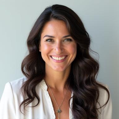 Sofía García, consejera de bienestar sonriente.