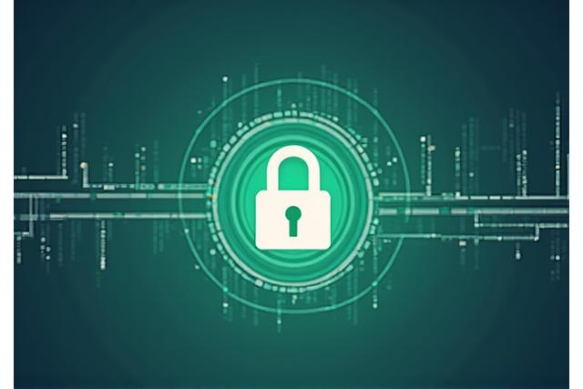 Representación de datos seguros y privacidad con un icono de candado y redes